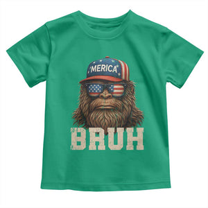 Bruh Bigfoot Merica Toddler T Shirt American Flag Patriotic 4th Of July TS10 Irish Green Print Your Wear