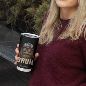 Bruh Bigfoot Merica Tumbler Cup American Flag Patriotic 4th Of July TS10 Print Your Wear