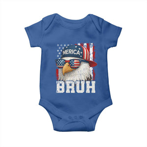Bruh 'Merica Bald Eagle 4th of July Baby Onesie Patriotic USA Flag TS10 Royal Blue Print Your Wear