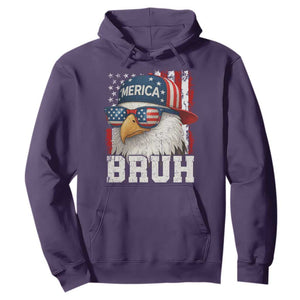 Bruh 'Merica Bald Eagle 4th of July Hoodie Patriotic USA Flag TS10 Purple Print Your Wear
