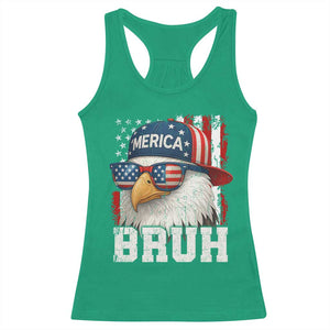 Bruh 'Merica Bald Eagle 4th of July Racerback Tank Top Patriotic USA Flag TS10 Irish Green Print Your Wear