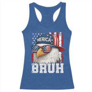 Bruh 'Merica Bald Eagle 4th of July Racerback Tank Top Patriotic USA Flag TS10 Royal Blue Print Your Wear