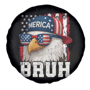 Bruh 'Merica Bald Eagle 4th of July Spare Tire Cover Patriotic USA Flag TS10 Print Your Wear
