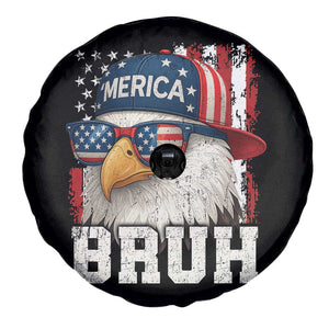 Bruh 'Merica Bald Eagle 4th of July Spare Tire Cover Patriotic USA Flag TS10 Print Your Wear
