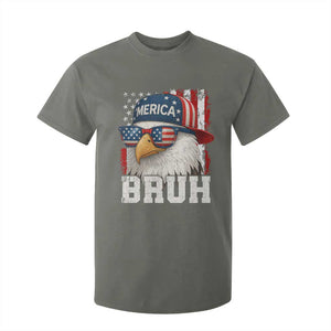 Bruh 'Merica Bald Eagle 4th of July T Shirt For Kid Patriotic USA Flag TS10 Military Green Print Your Wear