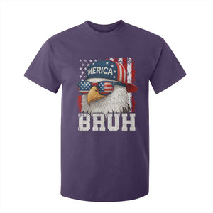 Bruh 'Merica Bald Eagle 4th of July T Shirt For Kid Patriotic USA Flag TS10 Purple Print Your Wear