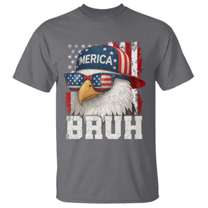 Bruh 'Merica Bald Eagle 4th of July T Shirt Patriotic USA Flag TS10 Charcoal Print Your Wear