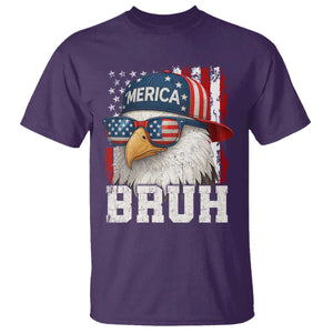 Bruh 'Merica Bald Eagle 4th of July T Shirt Patriotic USA Flag TS10 Purple Print Your Wear