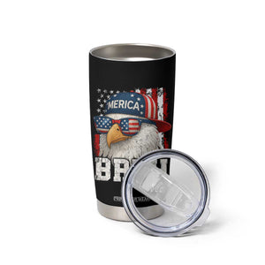 Bruh 'Merica Bald Eagle 4th of July Tumbler Cup Patriotic USA Flag TS10 Print Your Wear