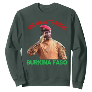 Burkina Faso Ibrahim Traoré Thomas Sankara Sweatshirt TS10 Dark Forest Green Print Your Wear