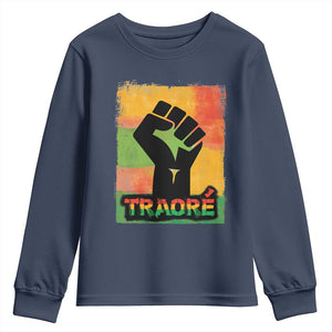 Burkina Faso Ibrahim Traoré Youth Sweatshirt TS10 Navy Print Your Wear