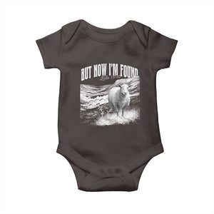 But Now I'm Found Baby Onesie Christian Faith Sheep TS11 Dark Chocolate Print Your Wear