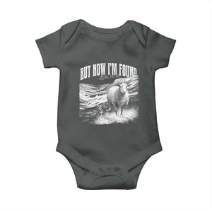 But Now I'm Found Baby Onesie Christian Faith Sheep TS11 Dark Heather Print Your Wear