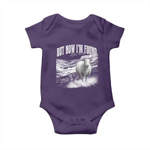 But Now I'm Found Baby Onesie Christian Faith Sheep TS11 Purple Print Your Wear