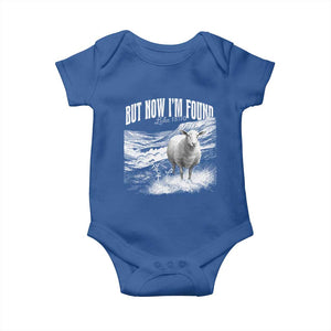 But Now I'm Found Baby Onesie Christian Faith Sheep TS11 Royal Blue Print Your Wear