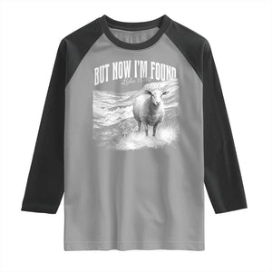 But Now I'm Found Raglan Shirt Christian Faith Sheep TS11 Sport Gray Black Print Your Wear