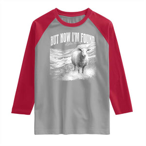 But Now I'm Found Raglan Shirt Christian Faith Sheep TS11 Sport Gray Red Print Your Wear