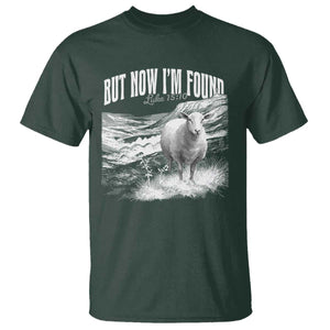 But Now I'm Found T Shirt Christian Faith Sheep TS11 Dark Forest Green Print Your Wear