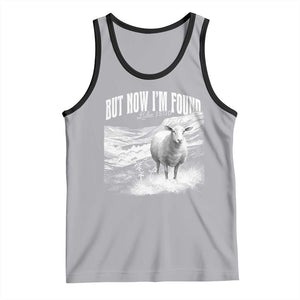 But Now I'm Found Tank Top Christian Faith Sheep TS11 Athletic Heather Black Print Your Wear