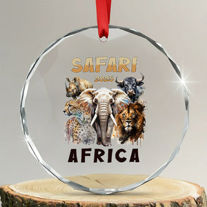 Customer Request 181125 – Safari 2025 Africa Crystal Glass Ornament Elephant Lion Rhino Buffalo Leopard Wildlife TS02 Transparent Glass 3'' Circle Print Your Wear
