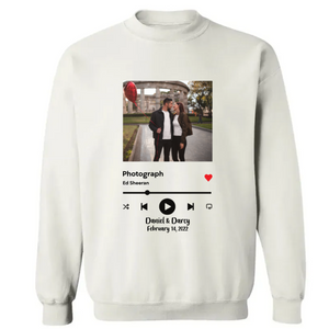 Custom Favorite Song T Shirt - Personalized Photo Anniversary Valentine Couples Gift CTM02 Sweater Custom - Printyourwear