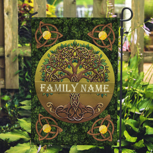 Personalized Family Garden Flag Custom Name Family Reunion Celtic Tree CTM02 Custom - Printyourwear