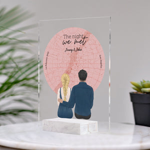 Custom Personalized Map - The Night We Met Anniversary Valentine Couples Gift Acrylic Plaque CTM02 Custom - Printyourwear