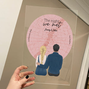 Custom Personalized Map - The Night We Met Anniversary Valentine Couples Gift Acrylic Plaque CTM02 Custom - Printyourwear