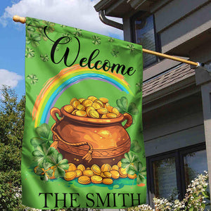 Personalized Garden Flag Custom Text Happy St Patrick's Day Welcom Flag CTM02 House Flag (40" x 30") One Size Custom - Printyourwear