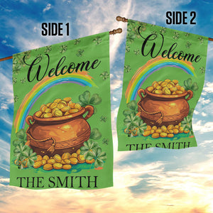 Personalized Garden Flag Custom Text Happy St Patrick's Day Welcom Flag CTM02 Custom - Printyourwear