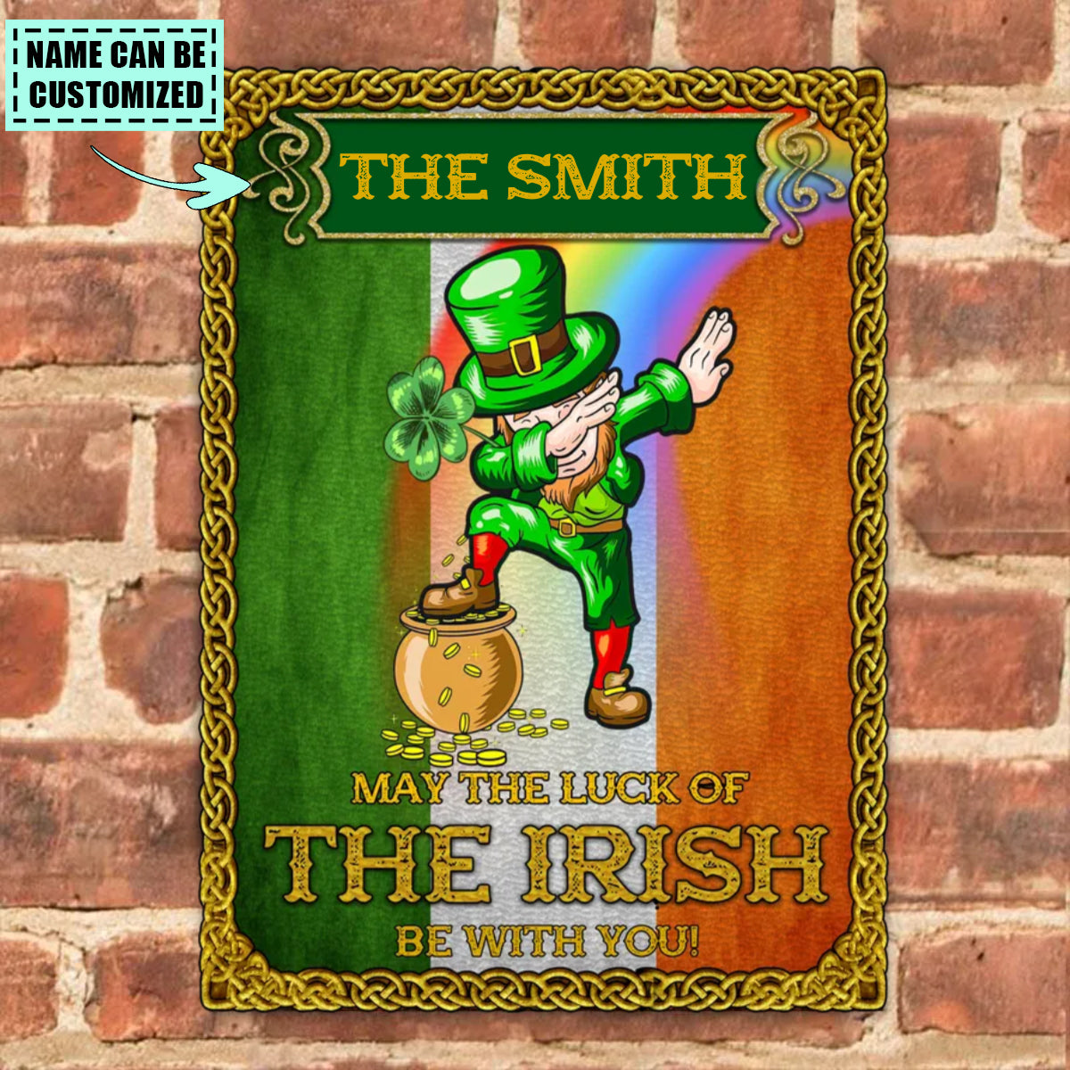 Personalized Metal Sign St Patrick's Day Luck Of The Irish CTM02 One Size 24x18 inch (60.96x45.72 cm) Custom - Printyourwear