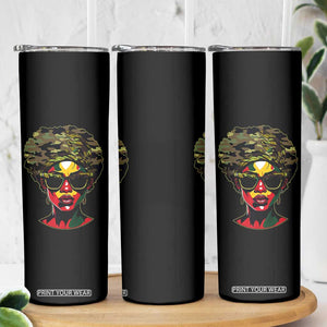 Camo African American Women Juneteenth Celebrating Black Freedom Day Skinny Tumbler TS11 Print Your Wear