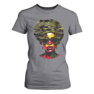 Camo African American Women Juneteenth Celebrating Black Freedom Day T Shirt For Women TS11 Charcoal Print Your Wear