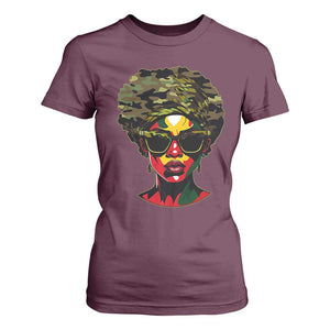 Camo African American Women Juneteenth Celebrating Black Freedom Day T Shirt For Women TS11 Maroon Print Your Wear