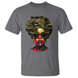Camo African American Women Juneteenth Celebrating Black Freedom Day T Shirt TS11 Charcoal Print Your Wear