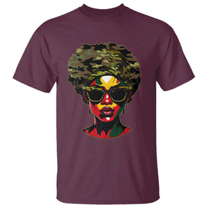 Camo African American Women Juneteenth Celebrating Black Freedom Day T Shirt TS11 Maroon Print Your Wear