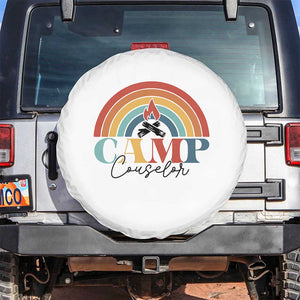 Camp Counselor Spare Tire Cover Summer Camp Rainbow TS11 No hole White Print Your Wear