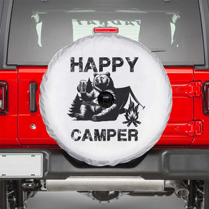 Camping Lover Spare Tire Cover Happy Camper Funny Bear Campfire Beer TS11 White Print Your Wear