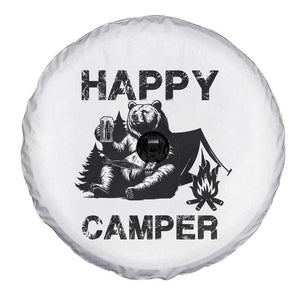 Camping Lover Spare Tire Cover Happy Camper Funny Bear Campfire Beer TS11 Print Your Wear