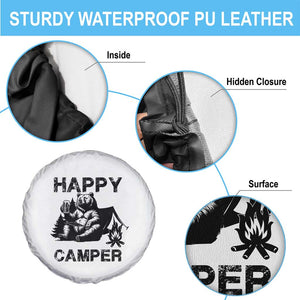 Camping Lover Spare Tire Cover Happy Camper Funny Bear Campfire Beer TS11 Print Your Wear