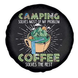 Camping Spare Tire Cover Camping Solves Problems Coffee Solves Rest Funny Camper TS02 Print Your Wear