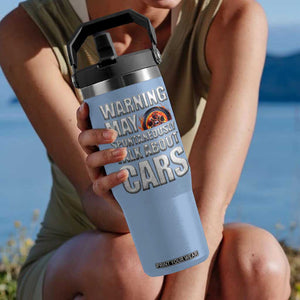 Car Lover Flip Straw Tumbler Warning May Spontaneously Talk About Cars TS09 One Size: 30 oz Light Blue Print Your Wear