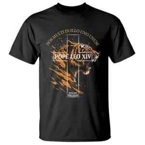 Cardinal Pope Leo XIV T Shirt Nos Multi In Illo Uno Unum 267th Pope From Chicago Tiger TS11 Black Print Your Wear