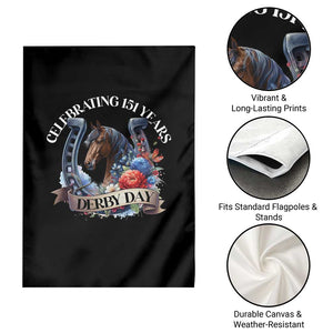 Celebrating 151 Years Derby Day Garden Flag Horse Racing Horseshoe Flowers TS11 Print Your Wear