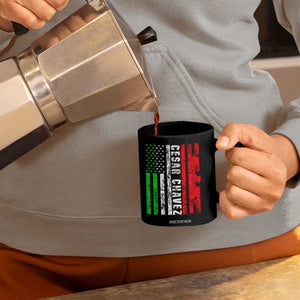 Cesar Chavez Coffee Mug American Mexican Flag Patriotic Mexico Distressed TS02 Print Your Wear