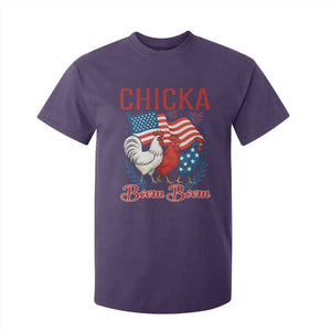 Chicka Boom Boom Patriotic Chicken T Shirt For Kid Funny Patriotic 4th of July Red White and Blue Farm TS02 Purple Print Your Wear