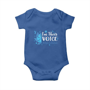 Child Abuse Prevention Awareness I'm Their Voice Baby Onesie Blue Pinwheels TS11 Royal Blue Print Your Wear