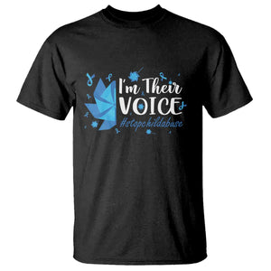 Child Abuse Prevention Awareness I'm Their Voice T Shirt Blue Pinwheels TS11 Black Print Your Wear