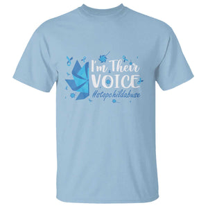 Child Abuse Prevention Awareness I'm Their Voice T Shirt Blue Pinwheels TS11 Light Blue Print Your Wear