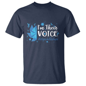 Child Abuse Prevention Awareness I'm Their Voice T Shirt Blue Pinwheels TS11 Navy Print Your Wear